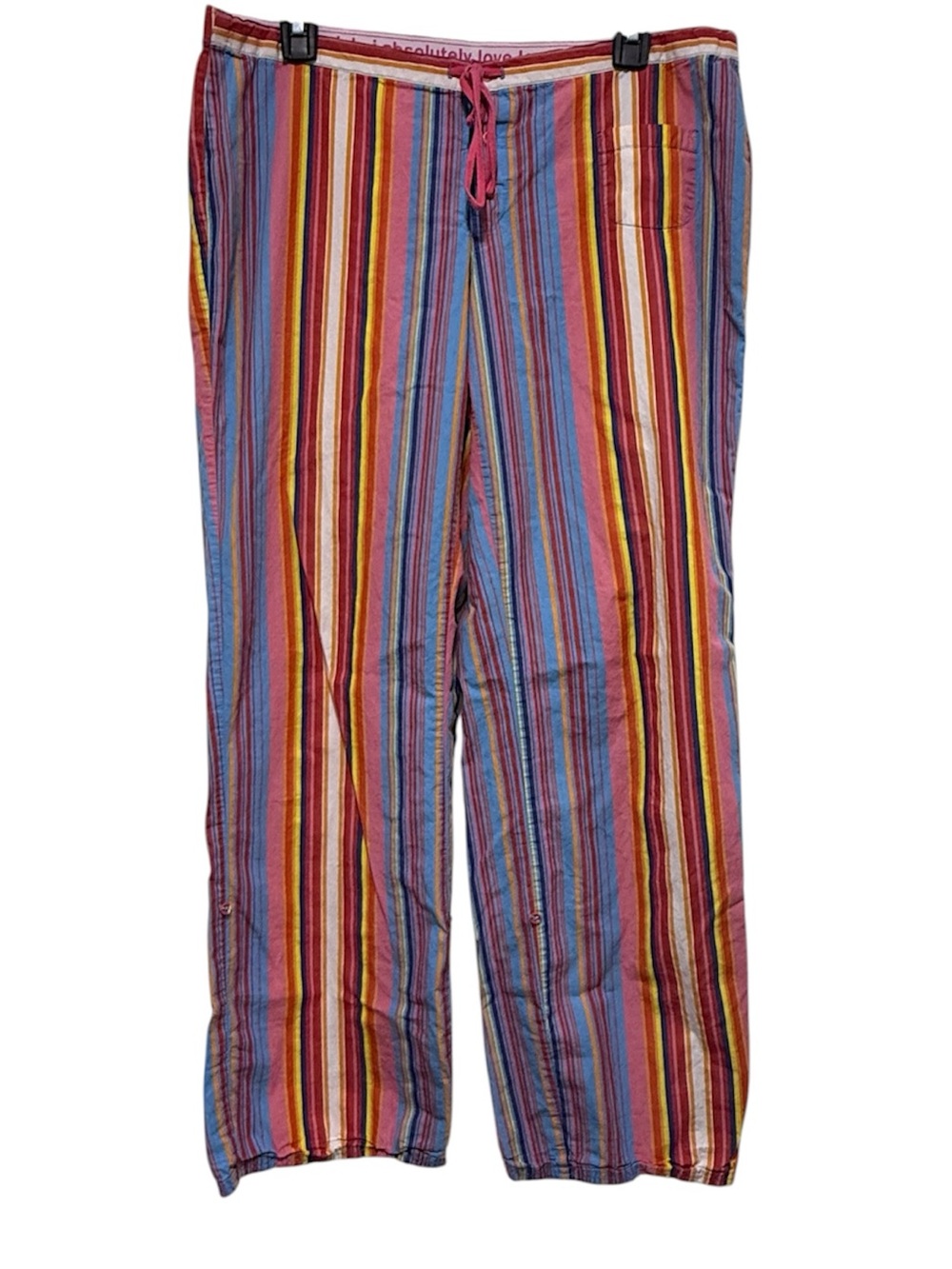Victorias Secret Pink Vintage Y2K Multicolor Striped Cotton PJ Pajama Pants